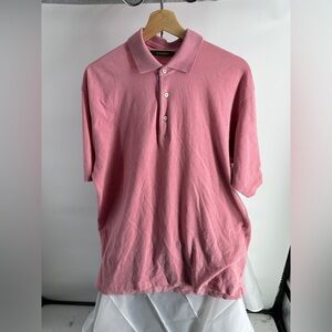 Zegna pink cotton polo